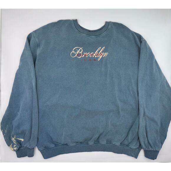 Urban Outfitters Brooklyn NYC Blue Crewneck Large - Picture 2 of 4